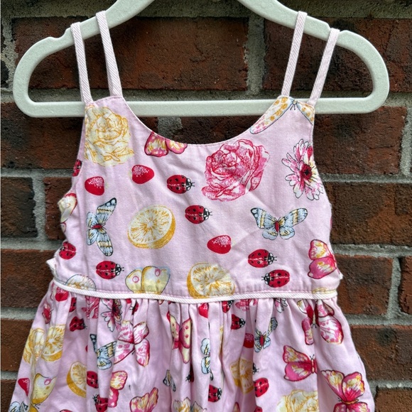 Vintage Pupi Strawberry Ladybug Butterfly Sundress Dress Size 2T 100% Cotton - Picture 3 of 7